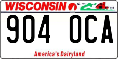 WI license plate 904OCA