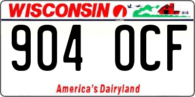 WI license plate 904OCF