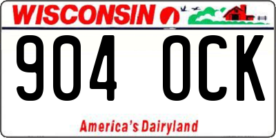 WI license plate 904OCK