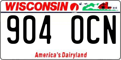 WI license plate 904OCN
