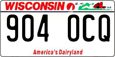WI license plate 904OCQ