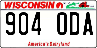 WI license plate 904ODA
