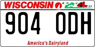 WI license plate 904ODH
