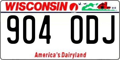 WI license plate 904ODJ