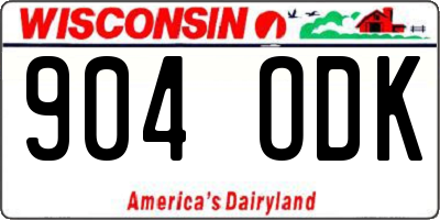 WI license plate 904ODK