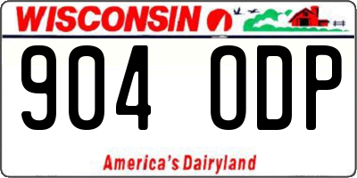 WI license plate 904ODP