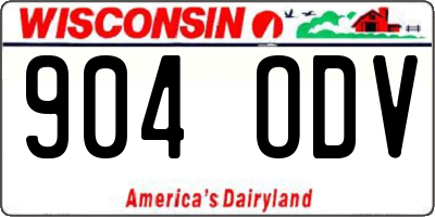 WI license plate 904ODV
