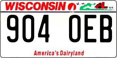 WI license plate 904OEB