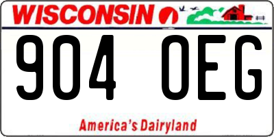 WI license plate 904OEG