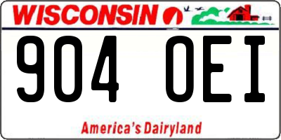 WI license plate 904OEI
