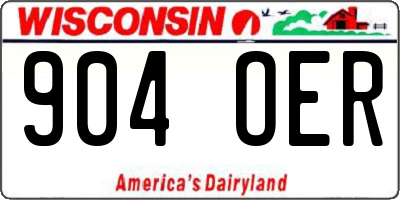 WI license plate 904OER