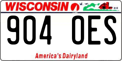 WI license plate 904OES