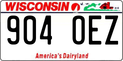 WI license plate 904OEZ