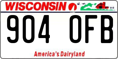 WI license plate 904OFB