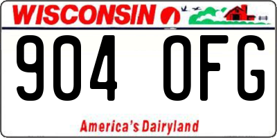 WI license plate 904OFG