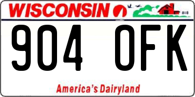 WI license plate 904OFK