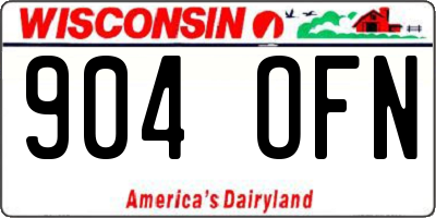 WI license plate 904OFN