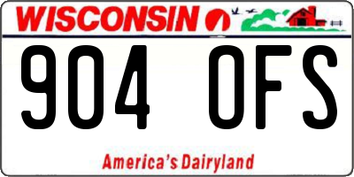 WI license plate 904OFS