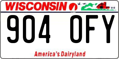 WI license plate 904OFY