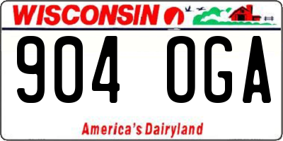 WI license plate 904OGA