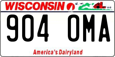 WI license plate 904OMA