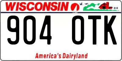 WI license plate 904OTK