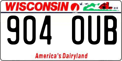 WI license plate 904OUB