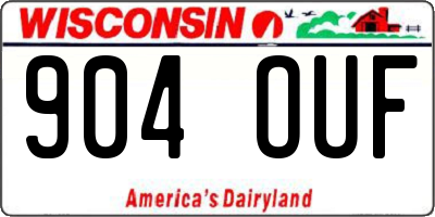WI license plate 904OUF