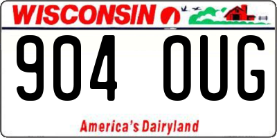 WI license plate 904OUG