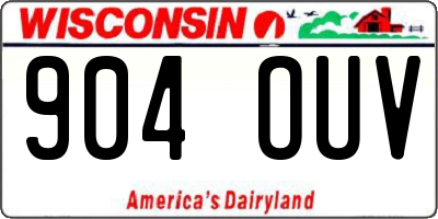 WI license plate 904OUV