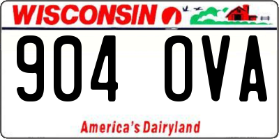 WI license plate 904OVA