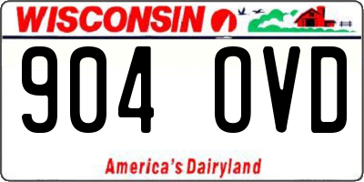 WI license plate 904OVD