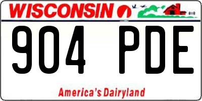 WI license plate 904PDE