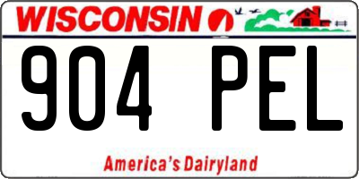 WI license plate 904PEL