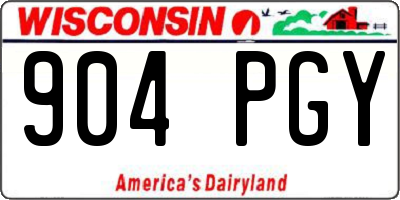 WI license plate 904PGY