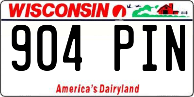 WI license plate 904PIN