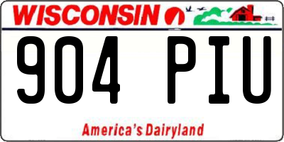 WI license plate 904PIU