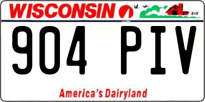 WI license plate 904PIV