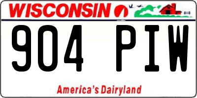 WI license plate 904PIW