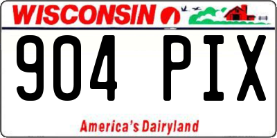 WI license plate 904PIX