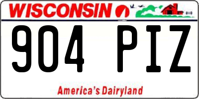 WI license plate 904PIZ