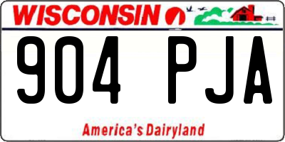 WI license plate 904PJA