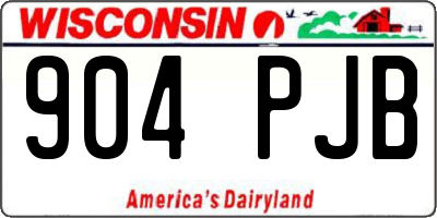 WI license plate 904PJB