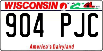 WI license plate 904PJC