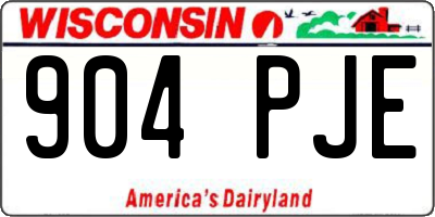 WI license plate 904PJE