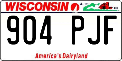 WI license plate 904PJF