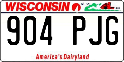 WI license plate 904PJG