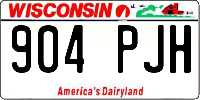 WI license plate 904PJH