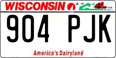 WI license plate 904PJK