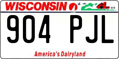 WI license plate 904PJL